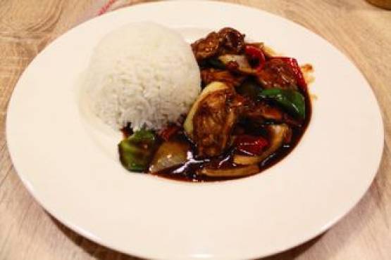 Nasi ayam lada hitam 